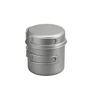 rocreek titanium 1100ml pot with 350ml pan 2-piece cookware set for backpacking camping hiking