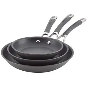 circulon radiance hard anodized nonstick frying pan set / fry pan set / skillet set - 8.5 inch, 10 inch, and 12.25 inch , gray