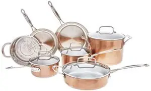 cuisinart chef's classic stainless cookware set, 11 piece, copper