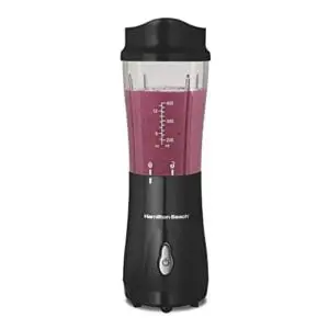 hamilton beach personal blender for shakes and smoothies with 14 oz travel cup and lid, black (51101av)