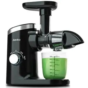 slow juicer,aeitto celery juicer machines,masticating juicer,cold press juicer, juice extractor with 2-speed modes,reverse function & quiet motor for vegetables and fruits,easy to clean with brush