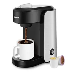 chulux stainless steel single serve coffee maker for capsule ,visiable gradient water reservoir,one button operation and auto shut off,1000 watts