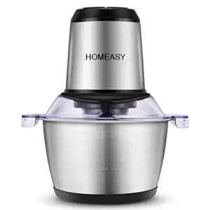 homeasy meat grinder electric, food processor 2l stainless steel meat blender food chopper for meat, vegetables, fruits and nuts with 4 sharp blades, 350w, 8 cups, 110v