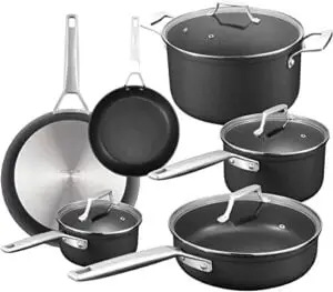msmk 10-piece nonstick cookware pots and pans set, burnt also non stick, induction, scratch-resistant, cooking pan sets