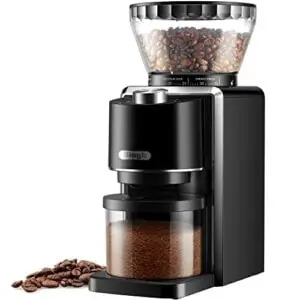 biugh conical burr coffee grinder, espresso grinder, electric automatic burr mill with 35 precise grind setting, 12 cup, black