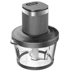 vastelle food processor, electric food chopper for meat, vegetables, fruits and nuts, 8 cup glass bowl food grinder with 2 speed, silver