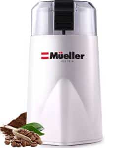 mueller hypergrind precision electric spice/coffee grinder mill with large grinding capacity and hd motor also for spices, herbs, nuts, grains, white