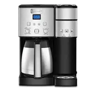 cuisinart ss-20p1 10-cup thermal coffeemaker and single-serve brewer coffee center, glass, stainless steel