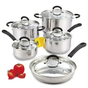 cook n home 10-piece stainless steel cookware set