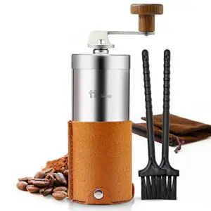 portable manual coffee grinder set professional conical ceramic burrs stainless steel grinder easy to clean for home travel outdoor